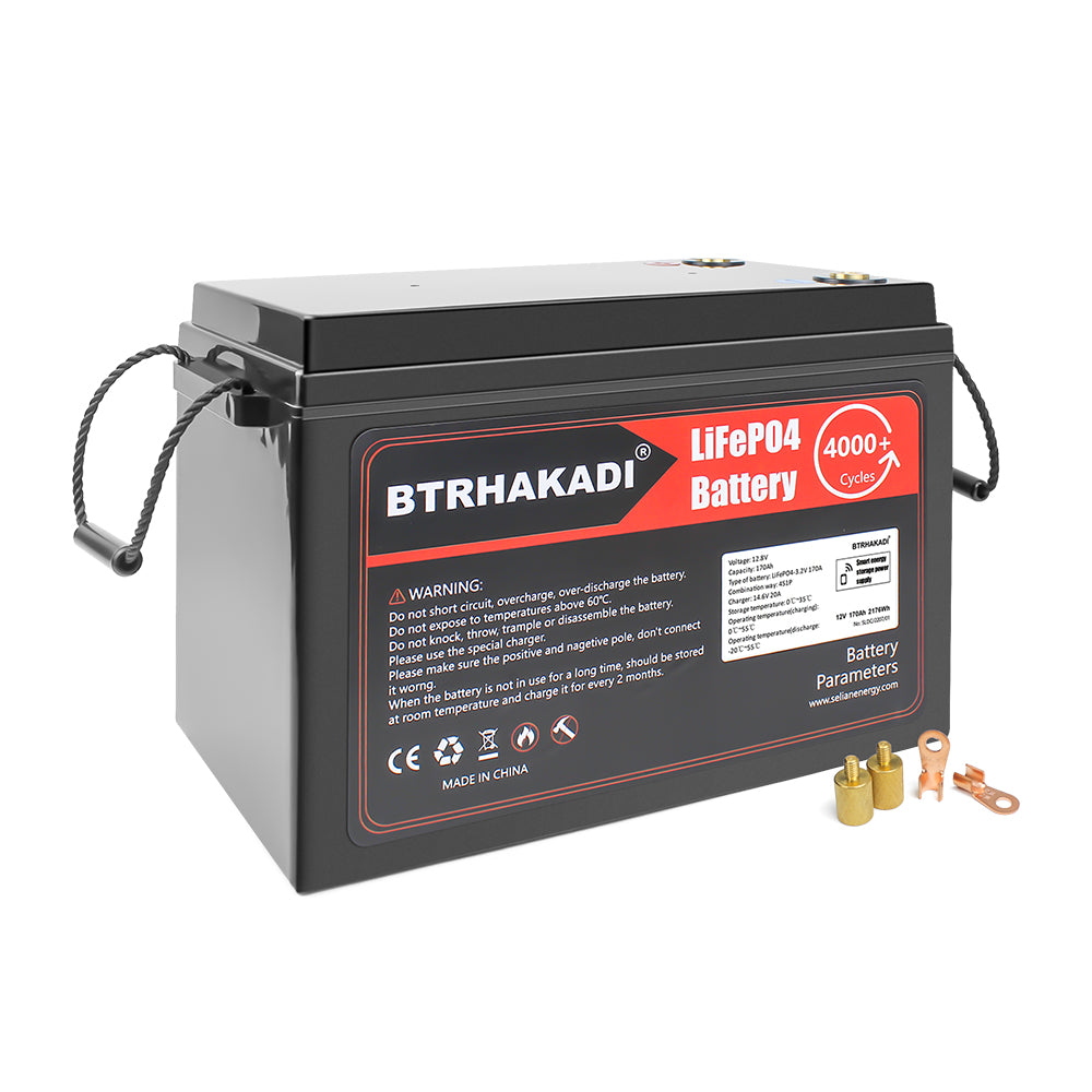 HAKADI 12V 170Ah Lifepo4 Rechargeable Battery Pack Bluetooth BMS With ...