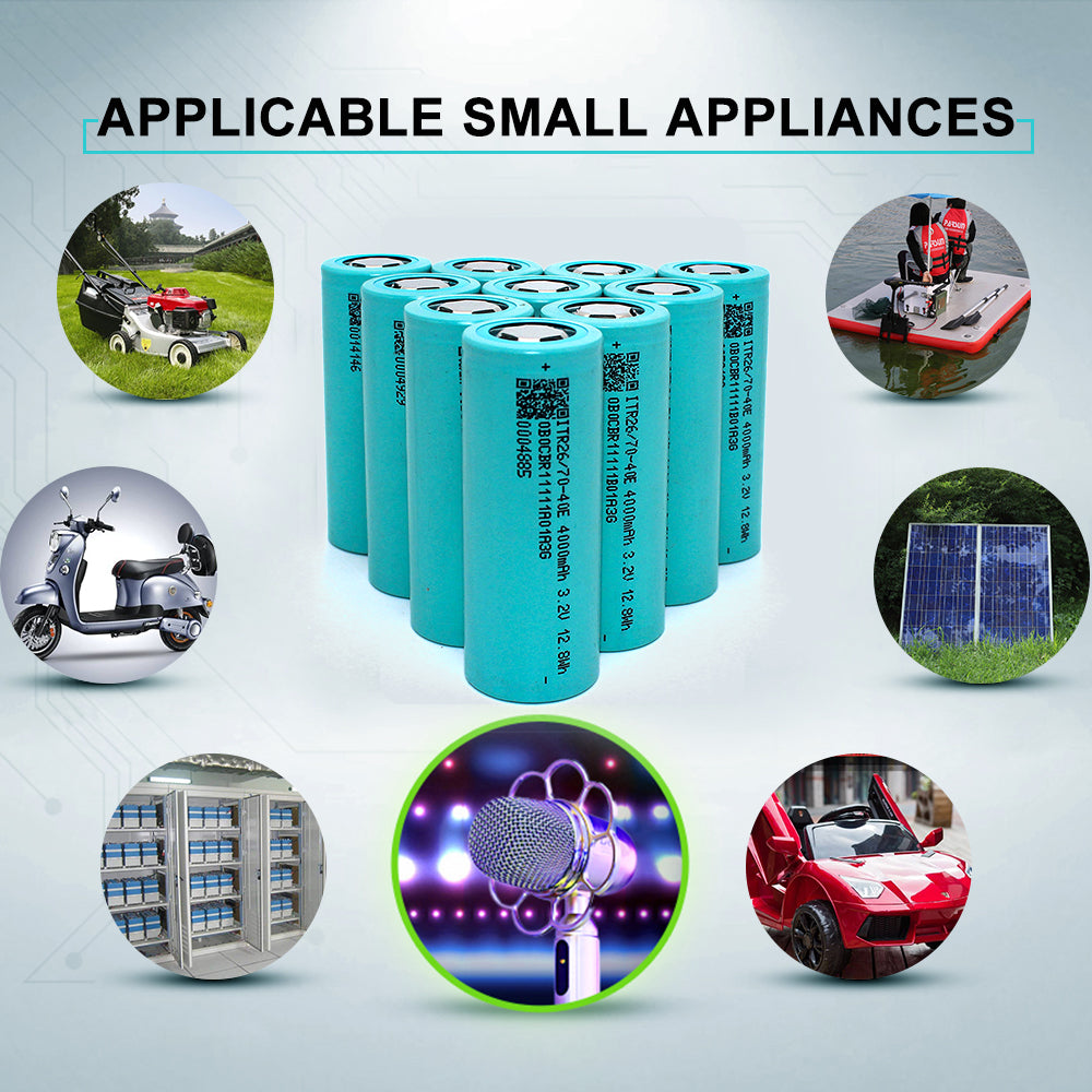 26700 3.2V 4000mAh Lifepo4 Rechargeable Battery  For DIY 12V Battery Pack Flashlight  Golf Carts Home Appliances