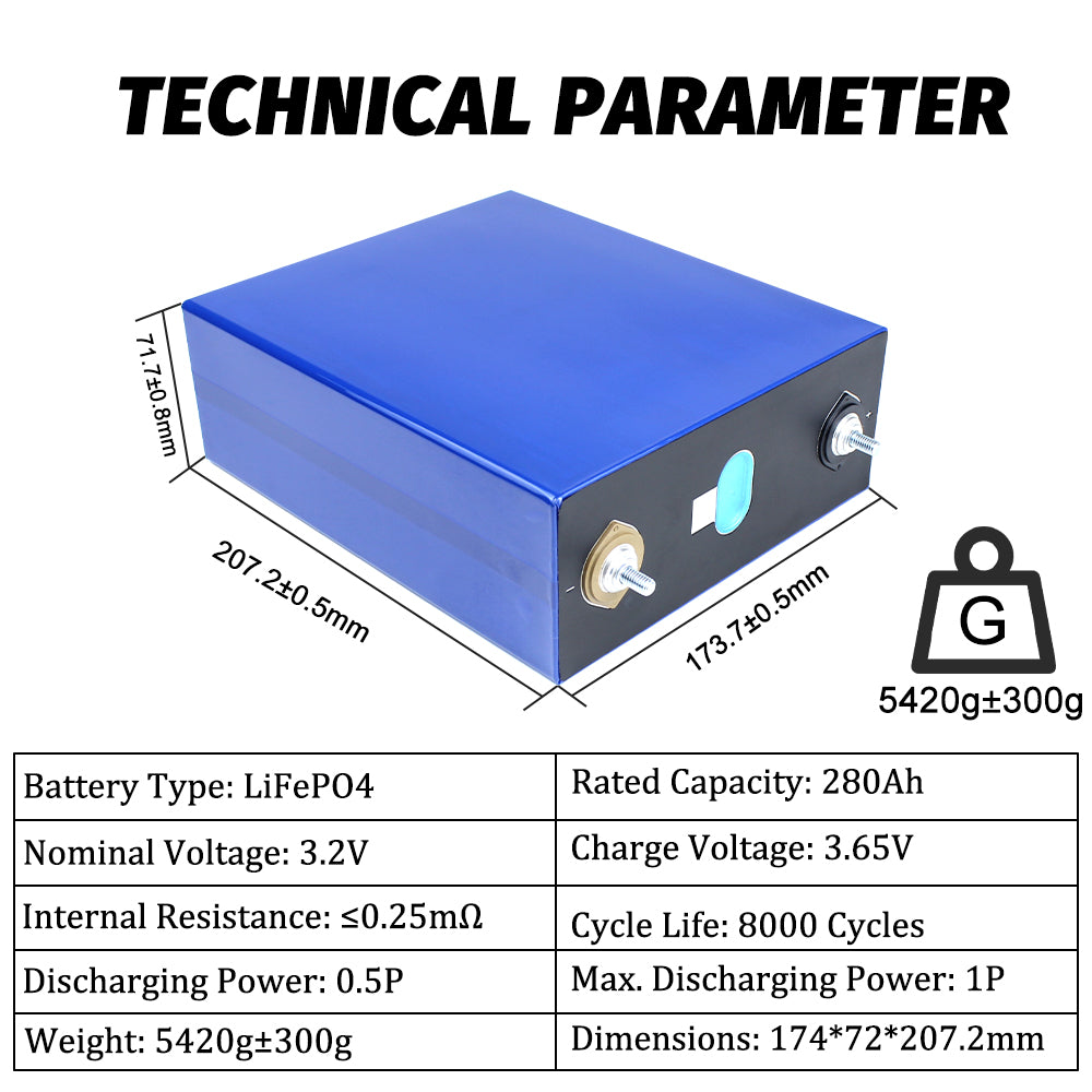 USA STOCK ! Grade A Lifepo4 EVE LF280K 3.2V 280Ah Battery LFP Brand New Cells For Energy storage DIY 12V 24V 48V 72V Battery Pack RV