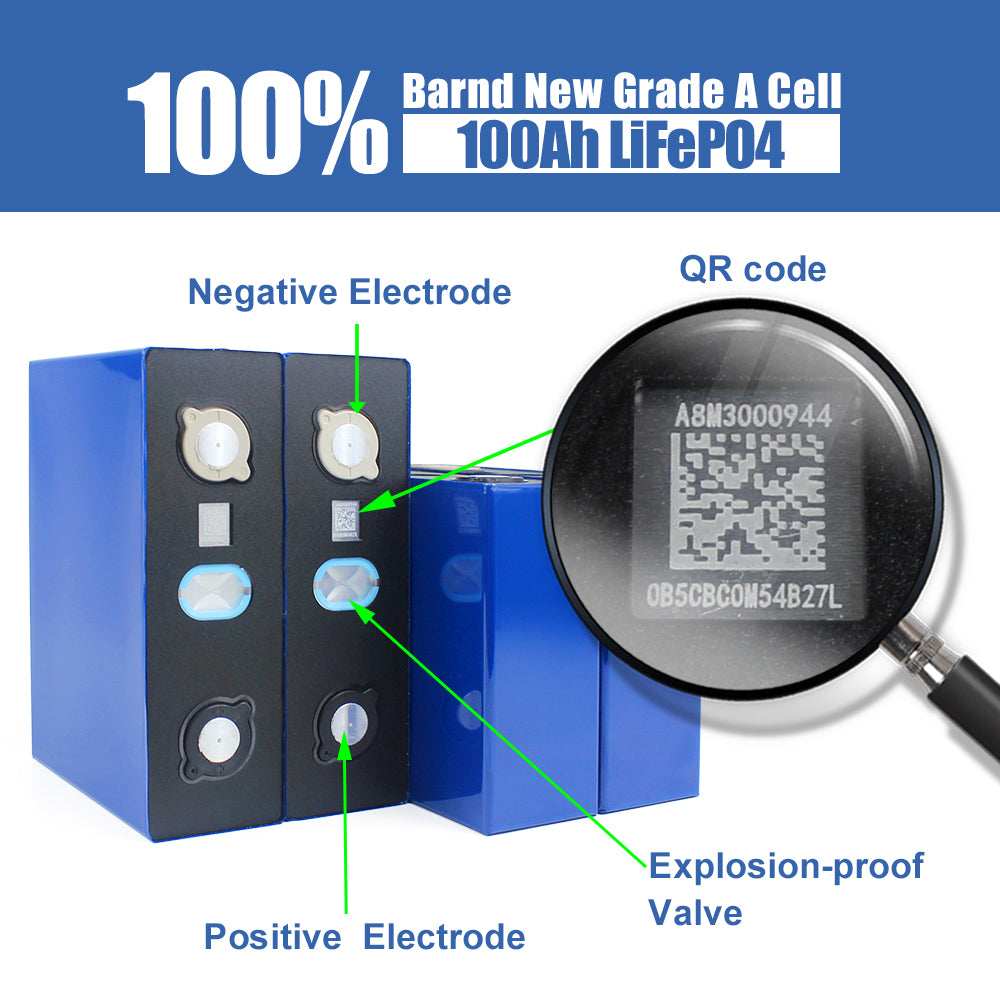 Lifepo4 CALB 3.2V 100Ah Grade A Battery Cell Cycle life 5000+Rechargeable For RV EV Boat DIY 12V/24V/36V/48V Solar Energy Storage Battery Pack