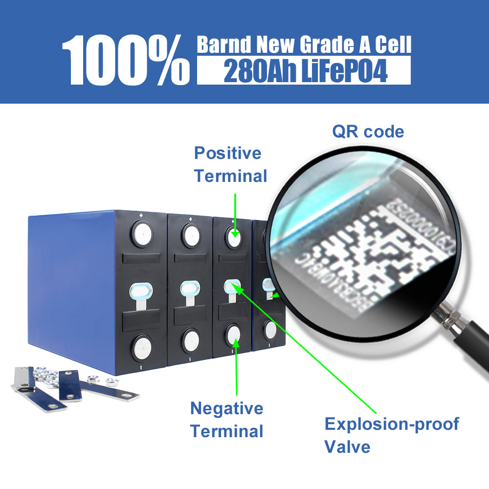 LiFePO4 CALB 3.2V 280Ah Grade A Battery Cell 9000+Cycle life Rechargeable For Solar Energy System Boat Power Supply