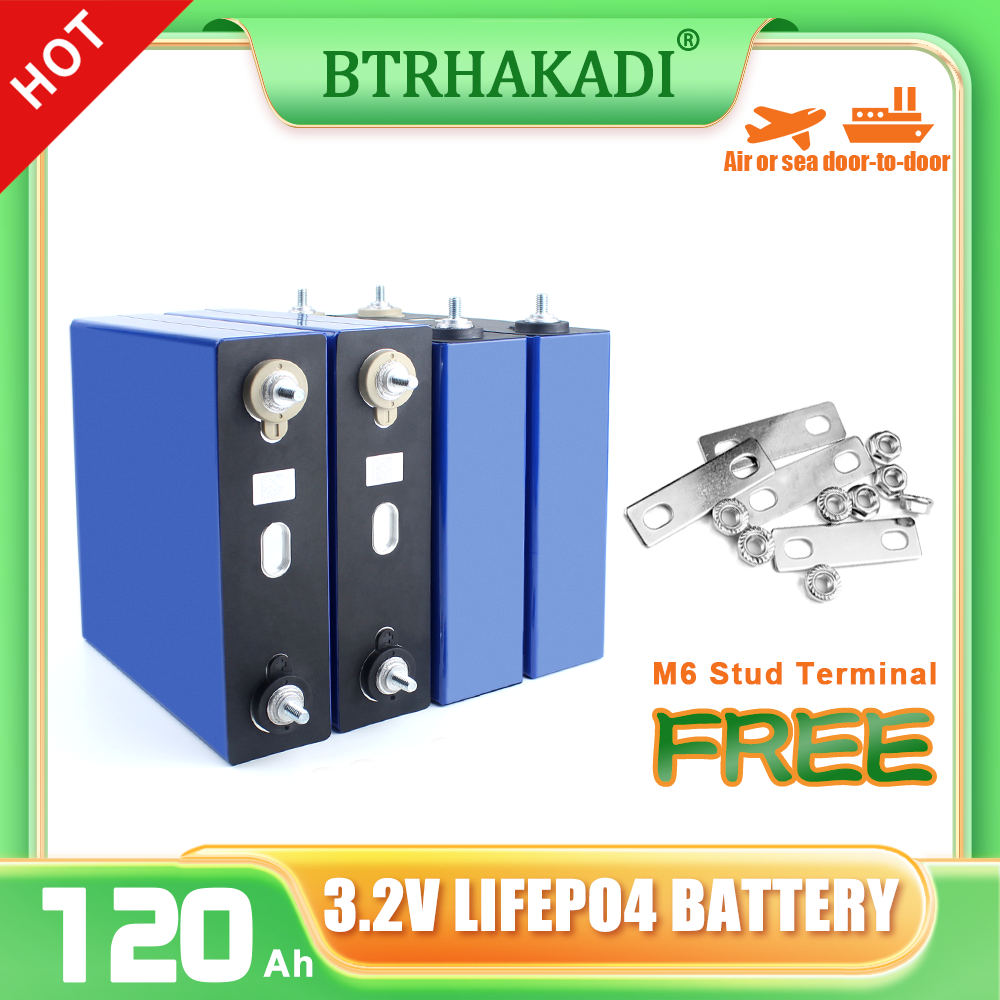 HIGEE 120Ah LiFePO4 3.2V Prismatic Battery Rechargeable Cells For DIY 12V 24V 48V 120Ah Battery Pack Solar Wind Energy Storage System