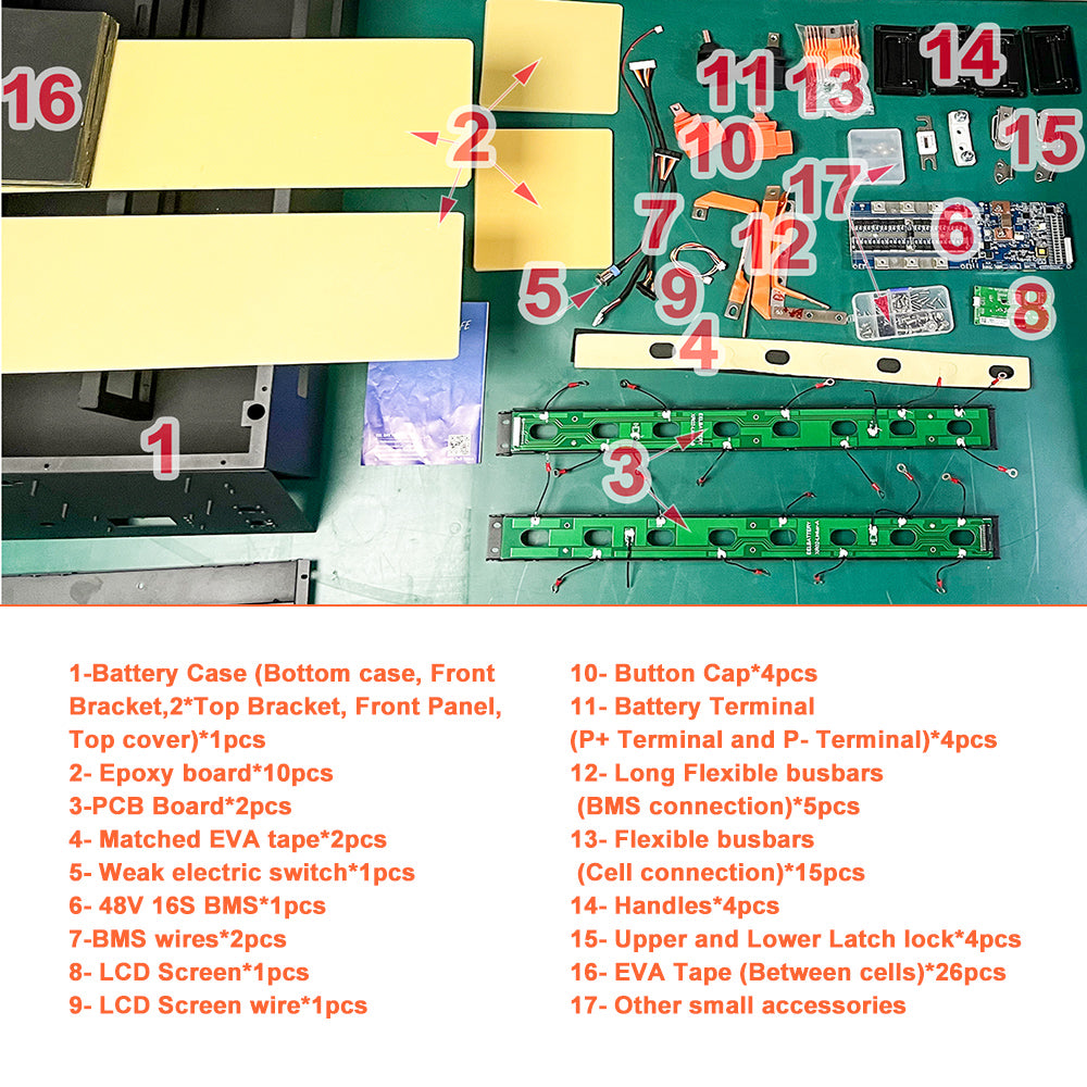 48V-51.2V Server Rack Fully Assembled Lifepo4 Battery Pack 10-16Kwh 16S LFP Battery 200A BMS For Home Power,Solar Energy,RV, PV,Boat
