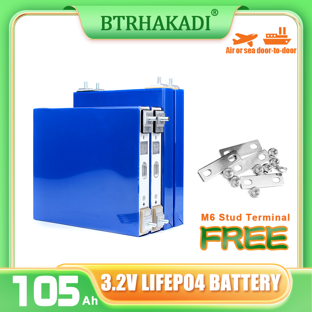 GUOXUAN 3.2V 100Ah-105Ah Grade A LiFePO4 Battery 3000+Cycle life Rechargeable Cells For Solar Energy Storage RV EV Boat