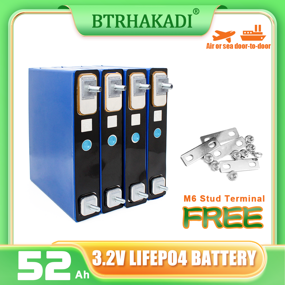 GUOXUAN 3.2V 50Ah-52Ah Lifepo4 Battery Brand New Grade A Cell For Solar Energy Storage RV EV Boat DIY 12V 24V 48V Battery