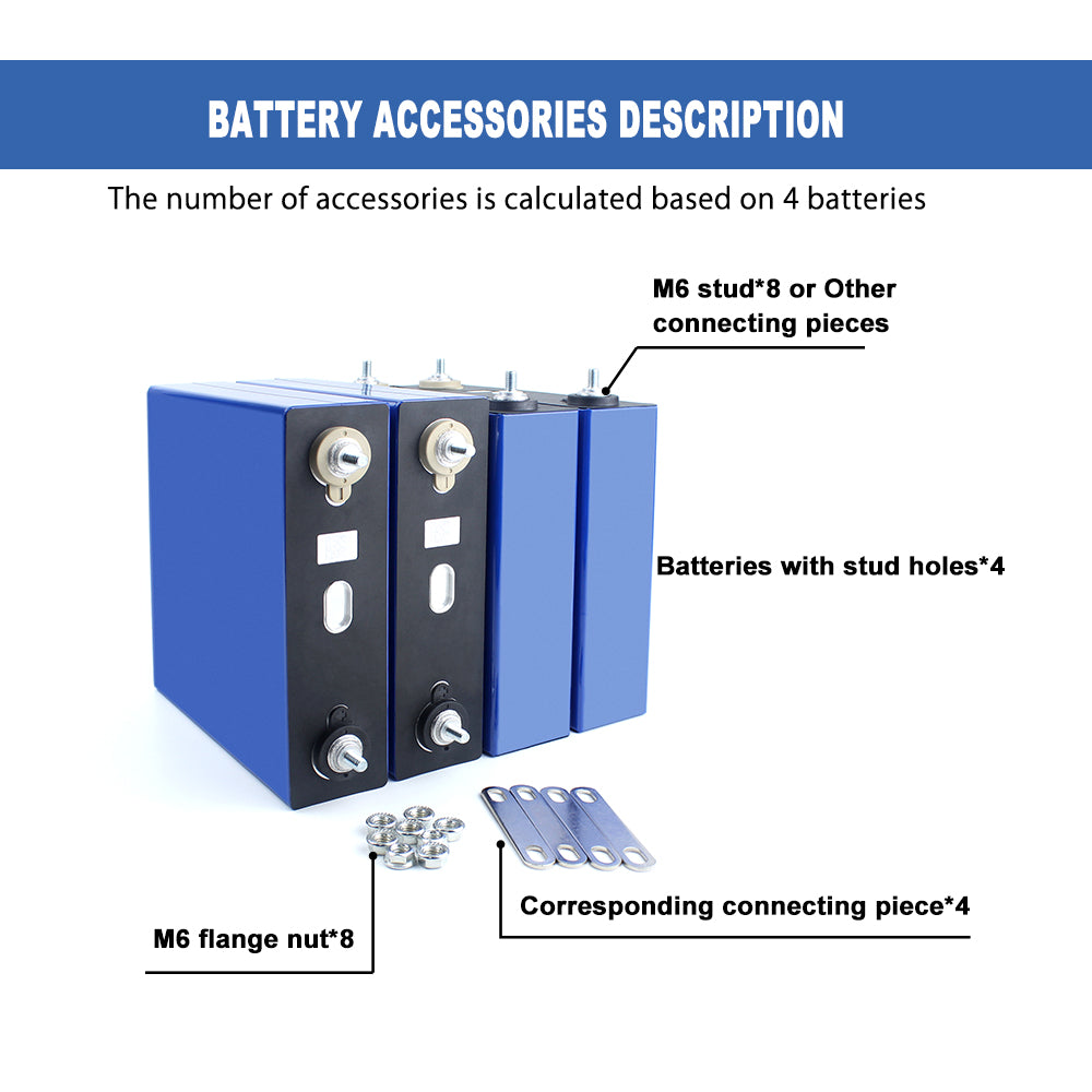 HIGEE 120Ah LiFePO4 3.2V Prismatic Battery Rechargeable Cells For DIY 12V 24V 48V 120Ah Battery Pack Solar Wind Energy Storage System