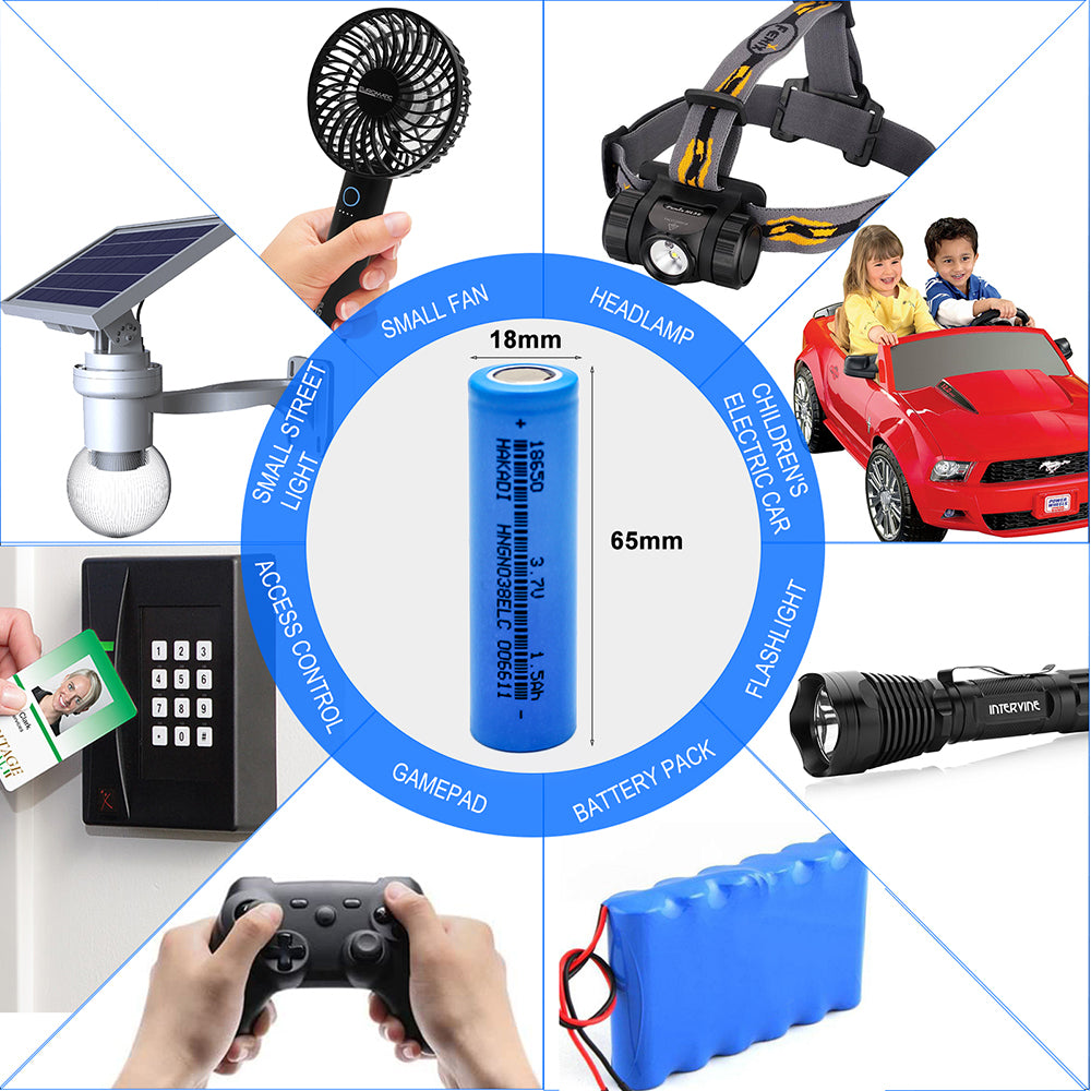 HAKADI 18650 3.7V 1500mah Rechargeable NMC Lithium-ion Battery 15C High Rate Discharge For Power Tool Electric Drill Scooter E-bike Battery