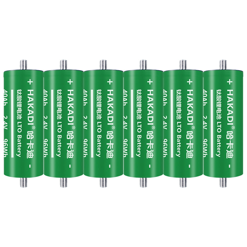 Brand New Grade A HAKADI LTO 2.4 V 40Ah Battery Cycle life 50000+ Rechargeable Cells For Low temperature -50 ℃, DIY Battery pack Car Audio,Home Energy Storage