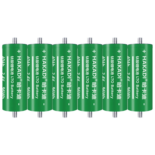 Brand New Grade A HAKADI LTO 2.4 V 40Ah Battery Cycle life 50000+ Rechargeable Cells For Low temperature -50 ℃, DIY Battery pack Car Audio,Home Energy Storage