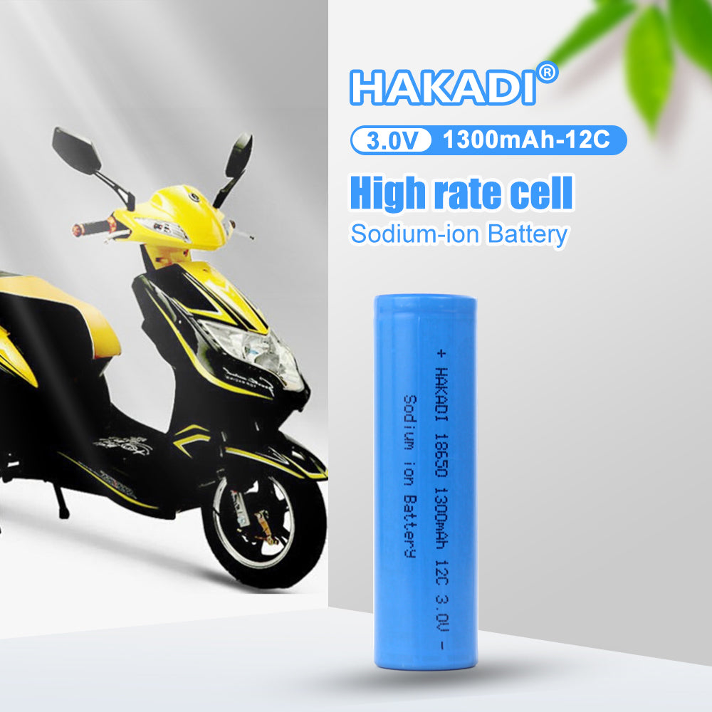 HAKADI Sodium ion 18650 3V 1300mAh Battery Discharge 12C Na-ion Cells For E-bike Power Tools DIY 12V 24V 48V 72V Battery Pack