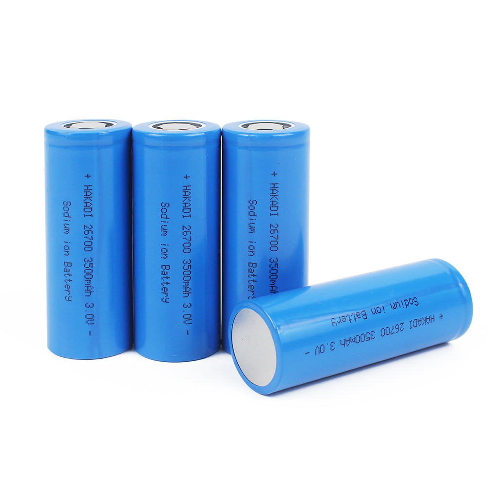 HAKADI Sodium-ion Battery 26700 3V 3500mAh SIB Rechargeable NA Cell Cycle Life 3000+ For E-bike Power Tools