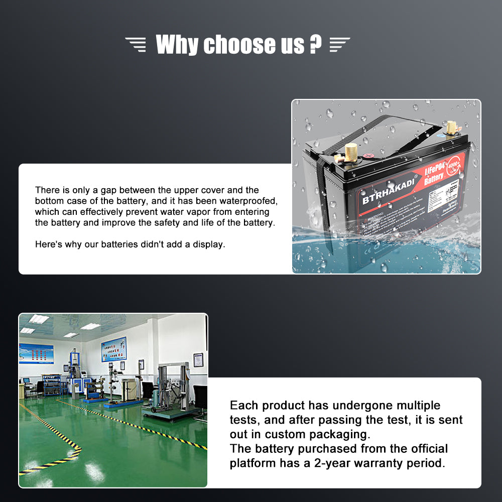 HAKADI 12V 100Ah Lifepo4 Battery Pack 1200Wh With Bluetooth BMS and 14.6V 10A Charger