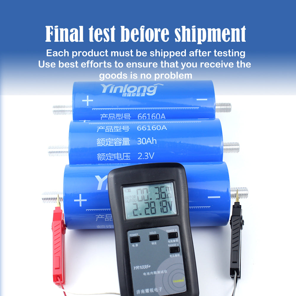 EU STOCK ! LTO Yinlong LTO 2.3V 30Ah Batteries Rechargeable Brand New Battery Cycle Life 25000+For low temperature discharge DIY 12V 24V 48V 72V battery pack