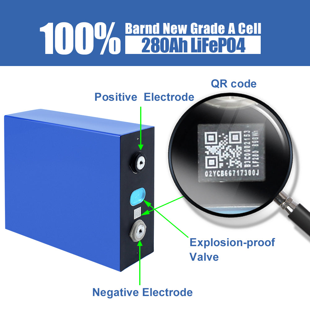 3-5 Days Fast Delivery Lifepo4 EVE LF280K V3 LFP 3.2V 280Ah Battery 8000+Cycle life Rechargeable Cell For DIY 12V 24V 48V Pack Solar Energy Storage