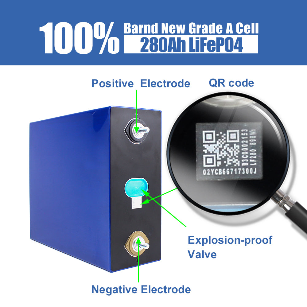 UK STOCK EVE LF280K LiFePO4 3.2V 280Ah Battery Cycle life 6000+ Rechargeable Cells for energy storage,Home Solar Energy,DIY battery Pack