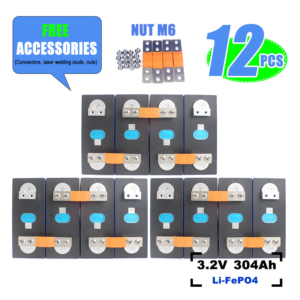 Eu Stock LiFePO4 EVE LF280K Grade A Battery LFP 3.2 V 280Ah New Double Studs Rechargeable Cell For Solar Energy RV EV DIY 12V 24V 48V 72V Battery pack