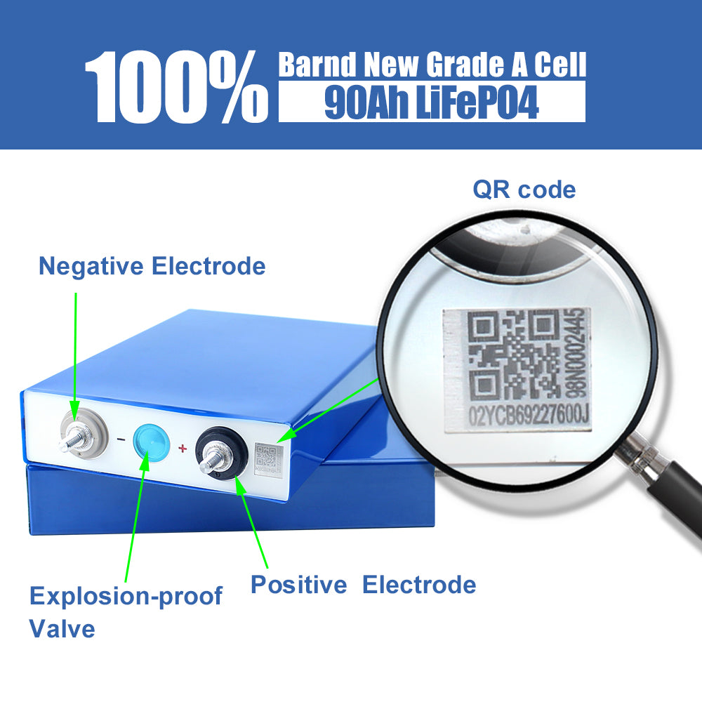 EVE 3.2V 90Ah LF90 LiFePO4 Battery Cell 6000+Cycle life Rechargeable For DIY Solar Energy Storage Battery Pack for partable power station boat