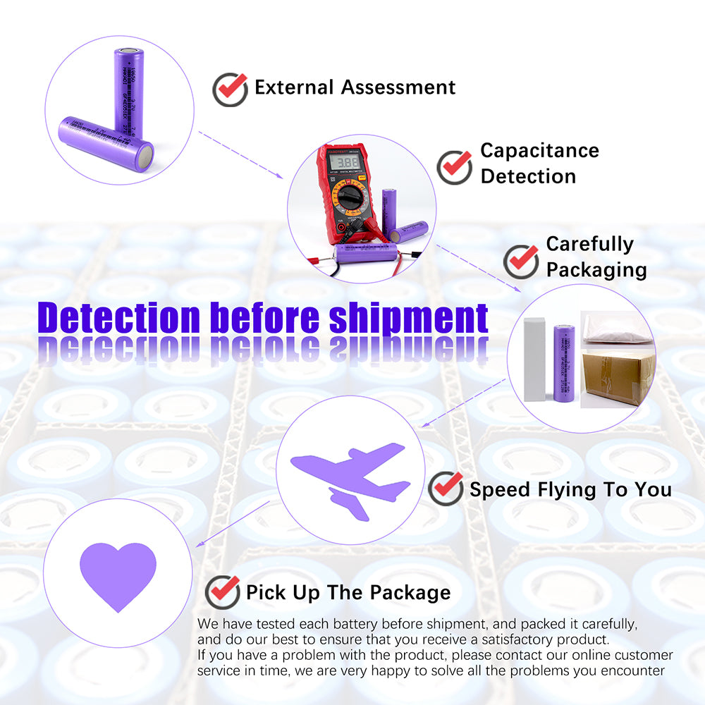 HAKADI 18650 3.7V 2000mah NMC Lithium-ion Rechargeable Battery 1C-3C Discharge For Flashlight Solar System