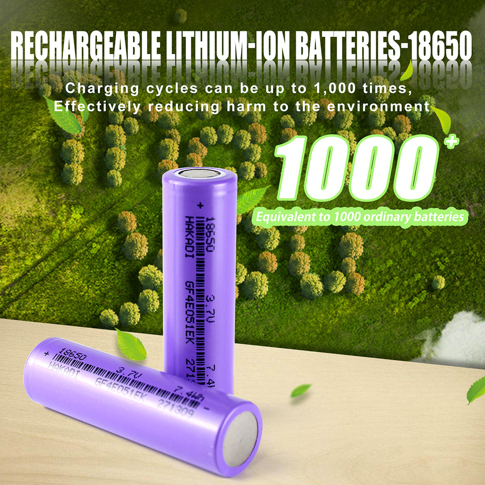 HAKADI 18650 3.7V 2000mah NMC Lithium-ion Rechargeable Battery 1C-3C Discharge For Flashlight Solar System