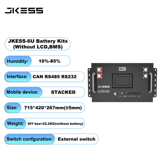 EU STOCK JK ESS 6U 48V Battery DIY Box With V19 JK Bms 200A 16S Stackable Kit 51.2V 280Ah 314Ah 15Kwh 16Kwh Free Shipping