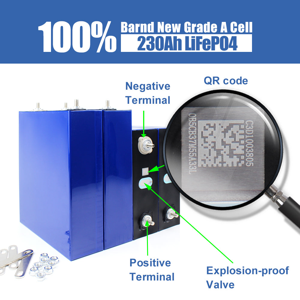 CALB 3.2V 230Ah 4PCS LiFePO4 Battery Cell 4000+Cycle life Rechargeable For DIY pack for Solar System RV EV