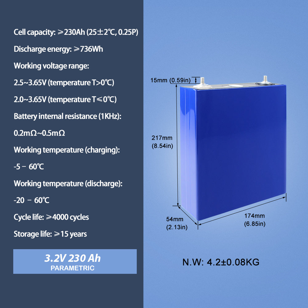 CALB 3.2V 230Ah 4PCS LiFePO4 Battery Cell 4000+Cycle life Rechargeable For DIY pack for Solar System RV EV