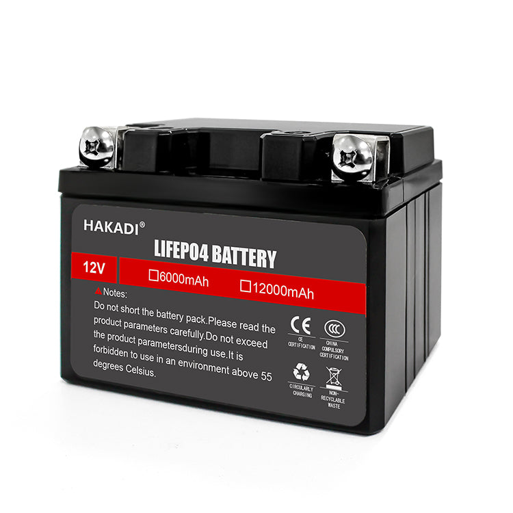RU STOCK HKD-12V 6Ah Build-in normal BMS HAKADI Rechargeable LiFePO4 12V 6Ah Deep Cycle Battery Pack For Kid's Car Solar System Scooter