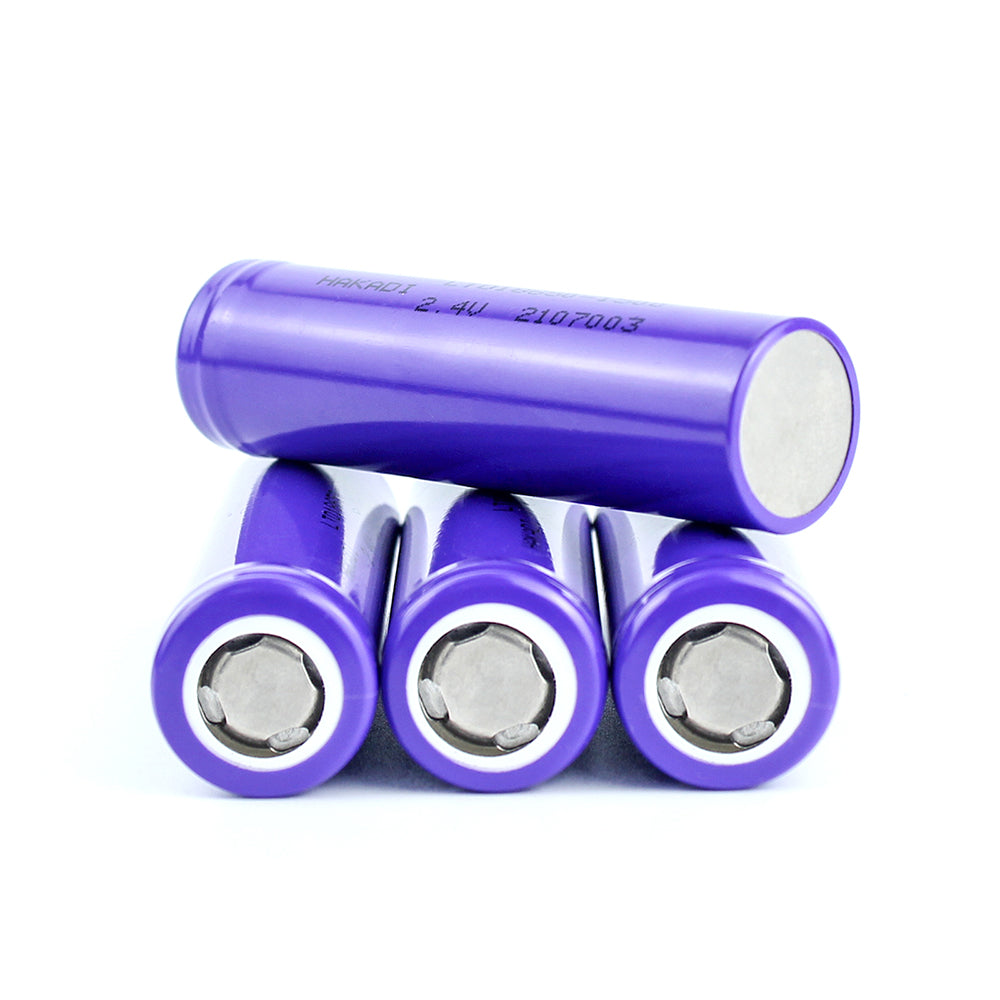 18650 2.4V 1500mah LTO Rechargeable HAKADI Battery Cell 25000 Times Long Cycle Life For Low Temperature -40℃ Discharge DIY Solar Light Outdoor Power Supply