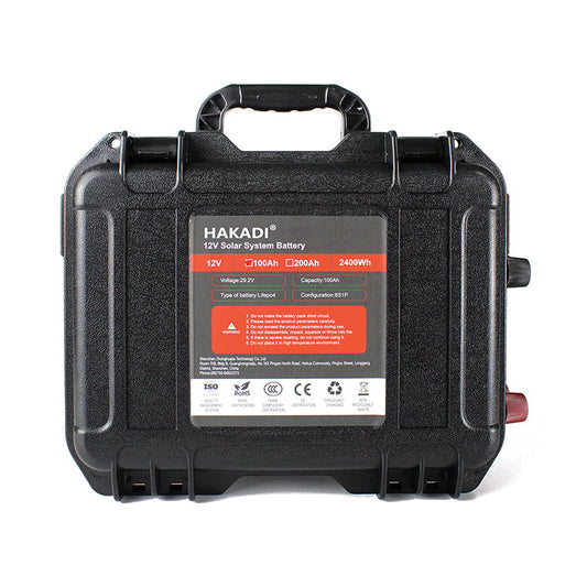 RU STOCK HKD-12V 100A HAKADI 12V 100Ah Lifepo4 Rechargeable Lithium Battery Pack Build in BMS With 14.6V 10A Charger For Boat RV Fish Finder