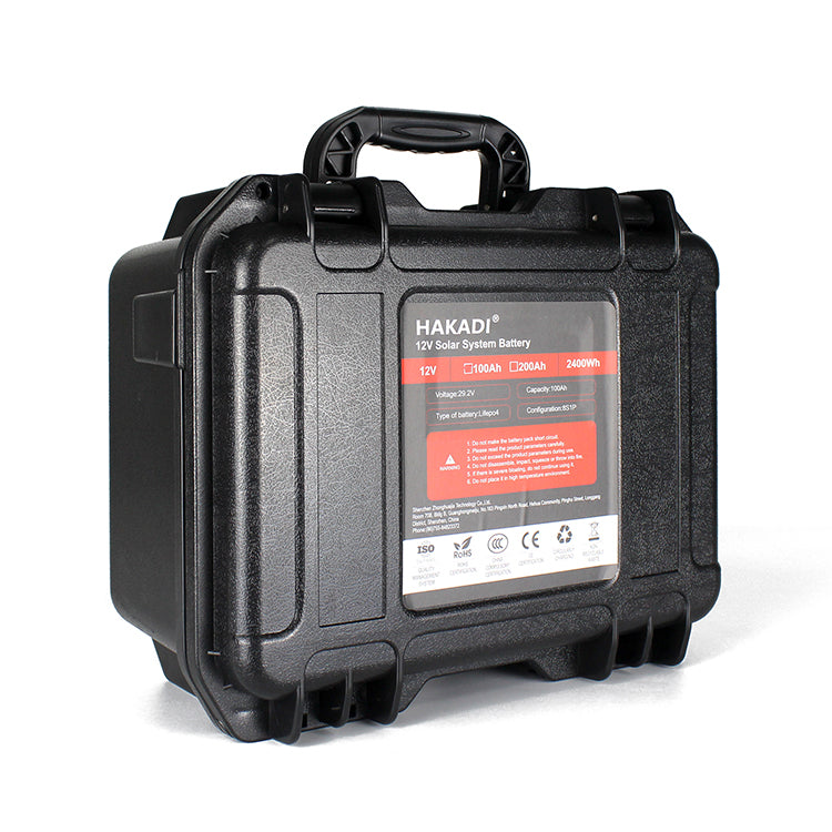 RU STOCK HKD-12V 100A HAKADI 12V 100Ah Lifepo4 Rechargeable Lithium Battery Pack Build in BMS With 14.6V 10A Charger For Boat RV Fish Finder