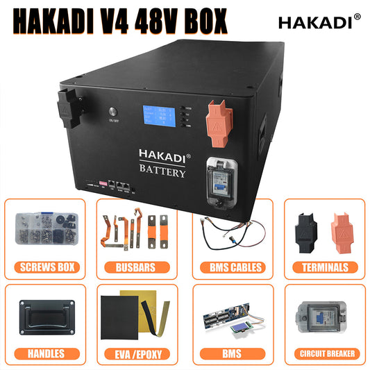 EU STOCK HAKADI 48V-51.2V 16S DIY Battery BOX For LiFePO4 280Ah/302Ah Cell With Bluetooth 200A Seplos BMS