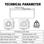 HAKADI Grade A 2.3V 27AH LTO Battery Prismatic Cells 25000+ Cycle Life For Solar System, RV