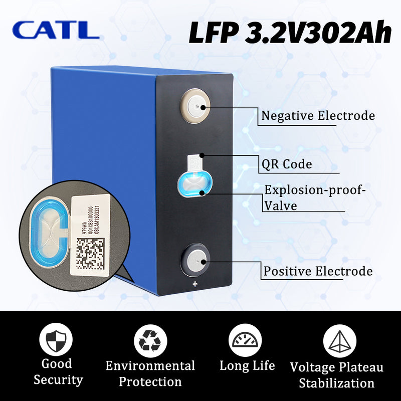 CATL 302Ah Grade A LiFePO4 Cells 6000+Cycle Battery For DIY 12V 24V 48V Boat Solar System RV EV