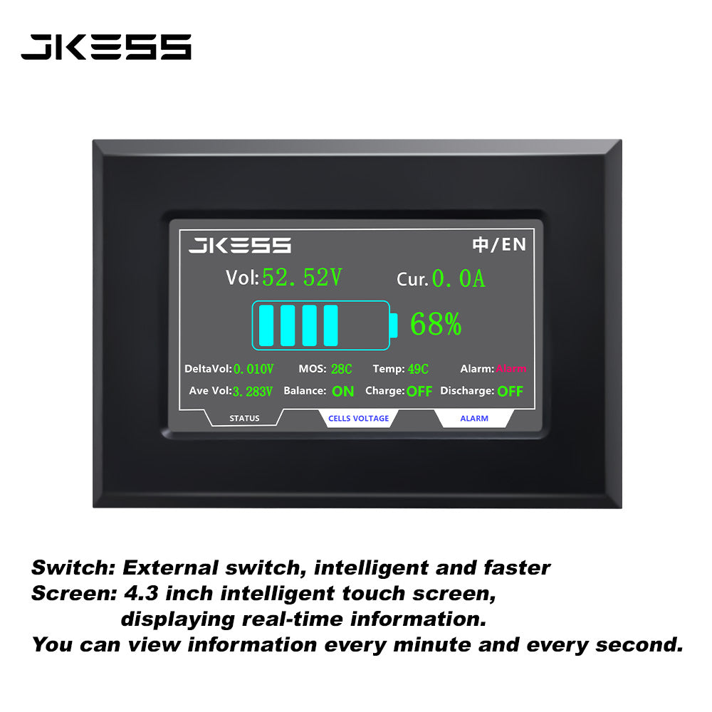 EU STOCK JK ESS 6R V19 48V 15kwh 16kwh DIY Battery Box  Bluetooth 200A BMS For 280-304-314 Battery pack Free Shipping