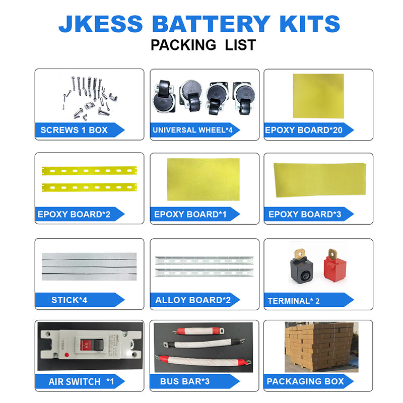 JK ESS 48V Lifepo4 DIY Battery Box with Jk Bms 200A V19 V15  Vertical Diy Battery case 280Ah 314Ah 51.2V 15Kwh 16Kwh