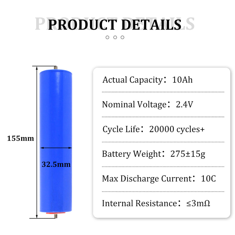 New arrival! LTO 2.3V 10Ah Battery Rechargeable Cells 12000+ Cycle Life For DIY Battery 12V 24V 48V,Car Audio