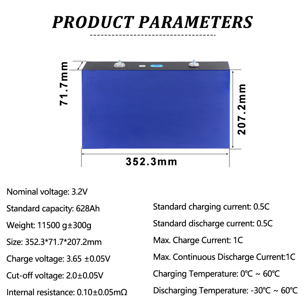 EVE MB56 LF560K LiFePO4 3.2V 628Ah Battery Prismatic 12000 Cycle Life ...