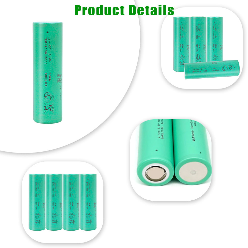 EVE INR21700-50PL 5000mAh 70A 3.6V NMC Battery Cylindrical Cells For Drones,Scooter