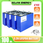 EVE 3.2V 100Ah LF100LA LiFePO4 Battery Grade A 4000 Cycle Cells Life For 12V 24V 48V Solar Systems