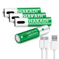 HAKADI AAA 1.5V 1200mWh Rechargeable Lithium Batteries 4 PCS+1 Type-C Line Per Set For Remote Control Mouse Toy