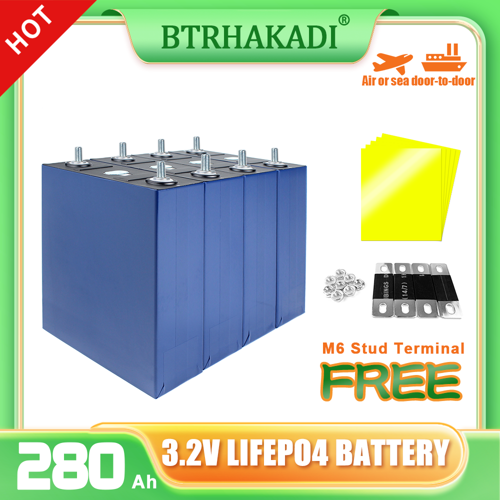 LiFePO4 CALB 3.2V 280Ah Grade A Battery Cell 9000+Cycle life Rechargeable For Solar Energy System Boat Power Supply