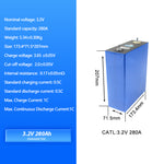 EU Stock CATL 280Ah LiFePO4 Battery Grade A+ Rechargeable Cell 6000+ Cycle Life For  Home Energy Storage,RV, EV