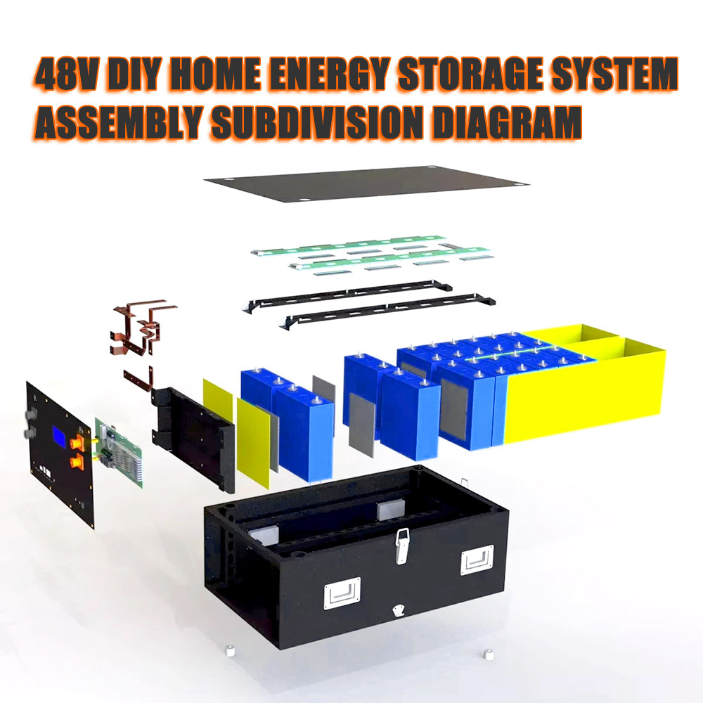 48V 16S LiFePo4 Battery BOX With Bluetooth 200A BMS Server Rack For Power Storage,Home Solar Energy,Marine Boat