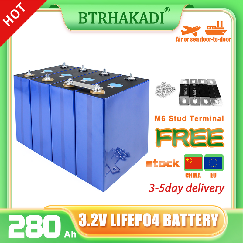 EU in stock LiFePO4 EVE LF280K 3.2V Battery Cycle life 6000+ Rechargeable Cells for energy storage,Home Solar Energy,DIY battery Pack
