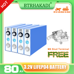 EVE-3.2V 80Ah 4PCS Lifepo4 Battery Cell 6000+Cycle life Rechargeable For Boat RV EV Solar System