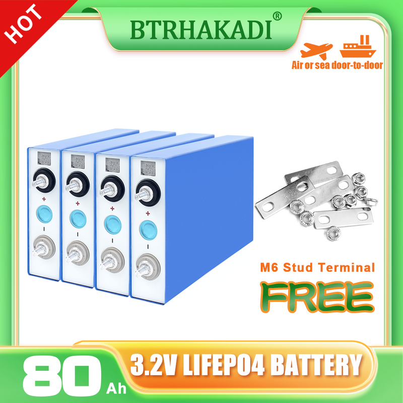 EVE 3.2V 80Ah 4PCS Lifepo4 Battery Cell 6000+Cycle life Rechargeable For Boat RV EV Solar System