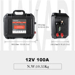 HAKADI 12V 100Ah Lifepo4 Rechargeable Battery Pack Build in BMS With 14.6V 10A Charger For Boat RV Fish Finder