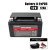 HAKADI 12V 12Ah Lifepo4 Rechargeable Battery Pack For 125CC-200CC Motorcycle Start Power With 14.6V 2A Charger