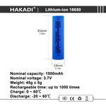 HAKADI 18650 3.7V 1500mah Rechargeable NMC Lithium-ion Battery 15C High Rate Discharge For Power Tool Electric Drill Scooter E-bike Battery