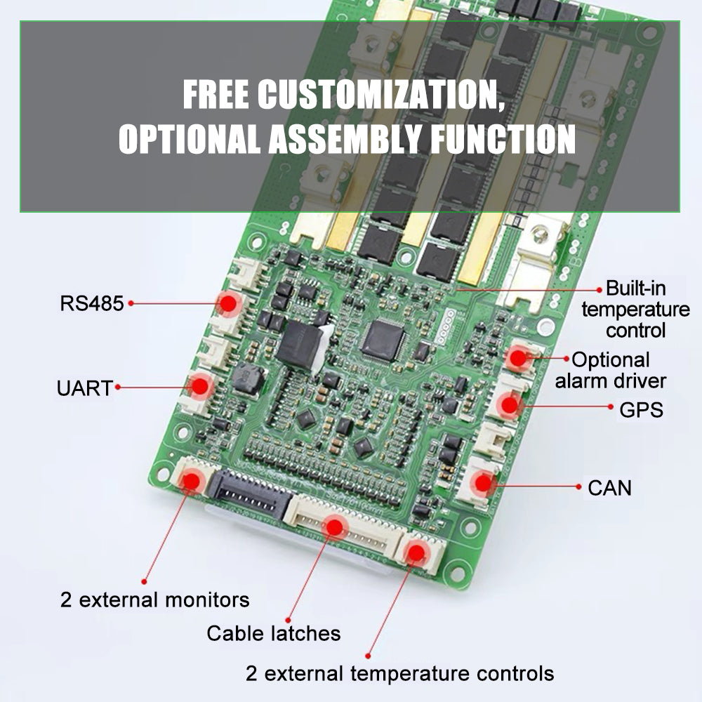 JBD Smart Bluetooth BMS  4S-8S 100A150A 200Acurrent For DIY lithium ion LiFePo4 Battery pack